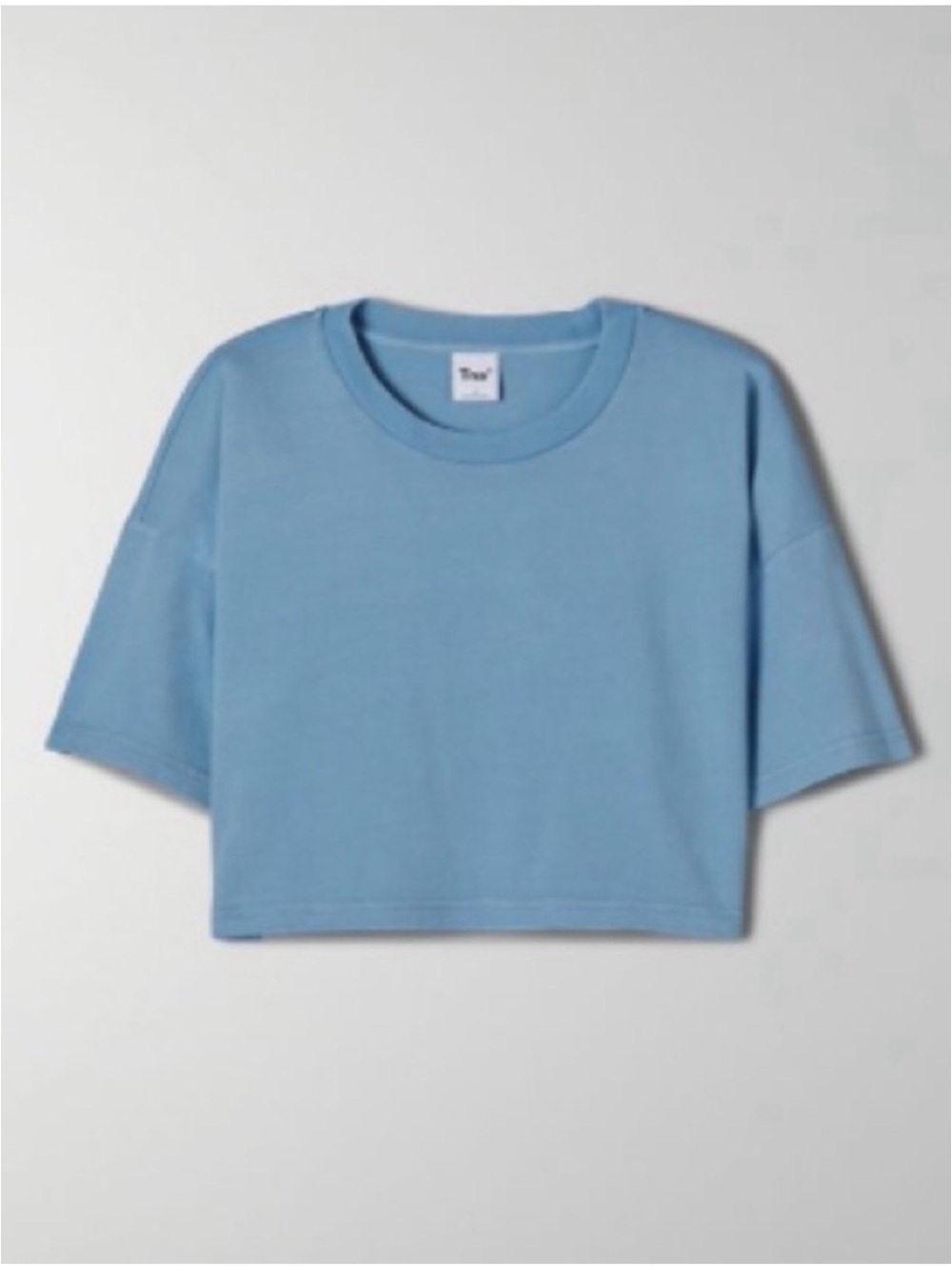 Aritzia TNA Laid Back Boxy Cropped T-shirt Light Blue XS